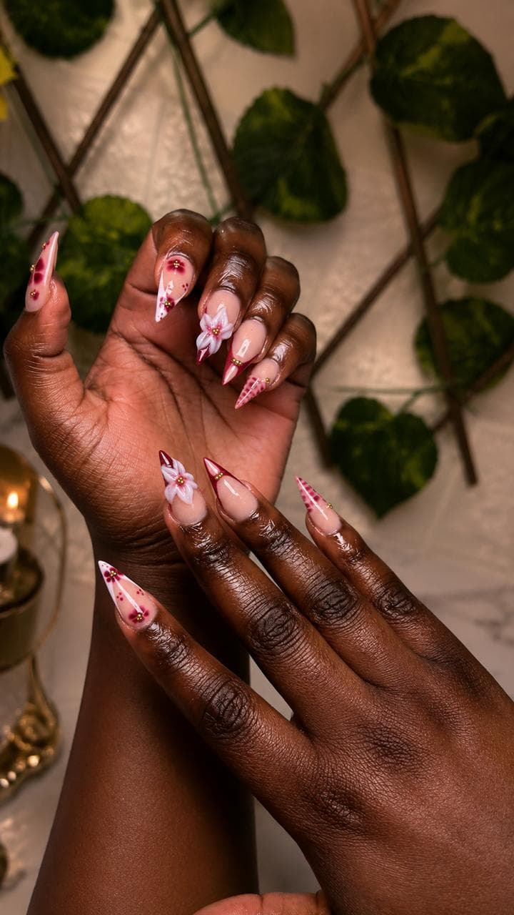 Burgundy Floral French