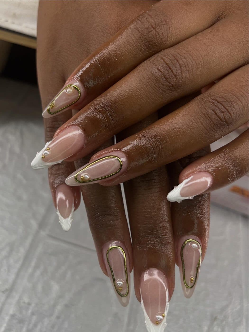 Gold Outline & Pearls